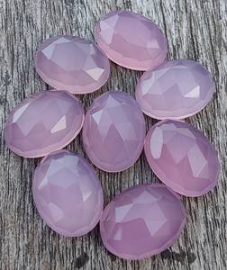 AAA + Qualité Naturel Lavande Calcédoine Pierres Précieuses En Vrac Taille Personnalisée Bleu Cristal Forme Ovale Facette Coupe En Gros Disponible Rose - Product Image 1