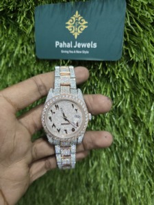 Reloj de Diamantes de Lujo con Moissanita de Corte Brillante Automático D VVS con Función de Fecha, Caja de Acero Inoxidable para Hombre y Mujer - Product Image 3