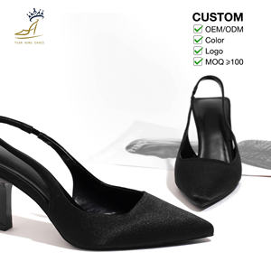 Fabricant vietnamien de chaussures à bout pointu, talons aiguilles de 7 cm, en satin et PU, service OEM/ODM - Product Image 1