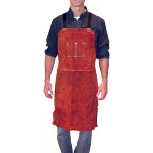 Delantal de soldadura de cuero de vaca oscuro de calidad superior, soldadores de trabajo de seguridad Industrial de cuero, delantales para resistente al calor y chispas - Product Image 5