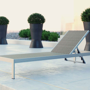 Las tumbonas de aluminio Mattew con alfombrilla de ratán son adecuadas para exteriores, piscina, Playa. - Product Image 1