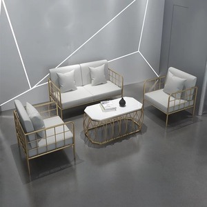 Fauteuil de bureau moderne pour la maison avec coussin en cuir et structure en fer GSD68063 - Product Image 2