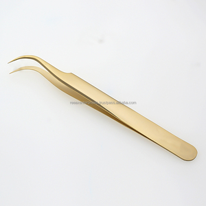แหนบติดขนตาปลายแหลม สแตนเลสสีทอง คุณภาพเกรด A+ สำหรับโลโก้ส่วนตัว - Product Image 4