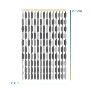 Rideau moustiquaire sur le thème du mélange 120x225 cm avec franges et plaques de polyéthylène couleur grise-Accessoire pour portes et fenêtres - Product Image 2