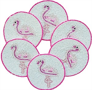 Handmade Glass Beaded <b>Coasters</b>-Classic <b>Drink</b> <b>Coasters</b> with Polyester Backing (4x4 Inch) for Church & Religious Gifts - Product Image 3