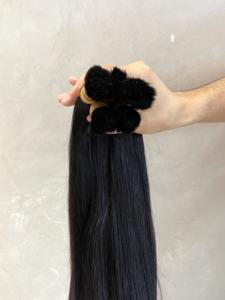 Prix de gros d'usine couleur noire naturelle 100% cheveux humains vietnamiens vierges en vrac Extensions de cheveux vierges trame de génie - Product Image 6