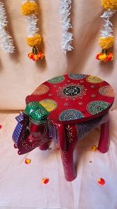 Venta caliente último diseño hermoso multicolor pintado a mano de madera maciza elefante taburete para el hogar sala de estar decoración del Hotel - Product Image 4