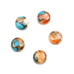 Cabujones de Piedras Preciosas Sueltas de Cuarzo Espinoso Natural de Alta Calidad y Bajo Precio, Forma Lisa de 12 mm, Color Naranja y Azul, para la Elaboración de Joyas - Product Image 6