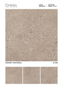 Carreaux vitrifiés en corps de porcelaine dans la surface mate de sculpture en 600x600mm pour l'hôtel PGVT en 600x600 et 600x1200 - Product Image 5