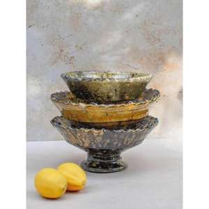 Tazón de Cerámica Artesanal Marroquí Tamegroute con Esmalte Verde, Artesanía Bereber Vintage, Decoración para el Hogar, Regalo - Product Image 1