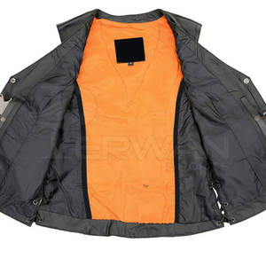 เสื้อกั๊กหนังไซส์ใหญ่พิเศษสำหรับผู้ชายคอตั้งพร้อมโลโก้ผ้าถักสำหรับกีฬากลางแจ้งในฤดูหนาว - Product Image 5