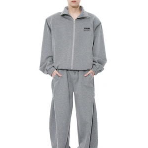 Survêtement en tricot jacquard à jambe large surdimensionné pour les jours de détente Look audacieux Confort confortable et Street Ready Déclaration Vibes - Product Image 1