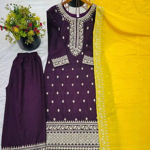 งานปักหนักลำดับบนล่างและ dupatta - Product Image 1