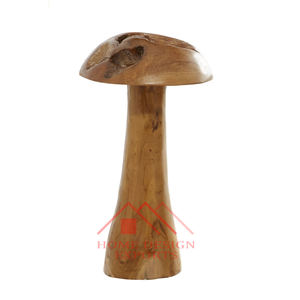 Escultura de mesa de setas de madera hecha a mano para sala de estar y oficina Showpieces de madera decorativas - Product Image 1