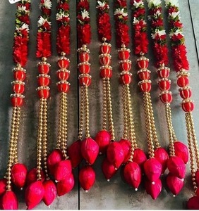 Tissu avec Sola bois Lotus perles guirlande décoration chaîne pour mariage événement thème fête et Festival décor - Product Image 3