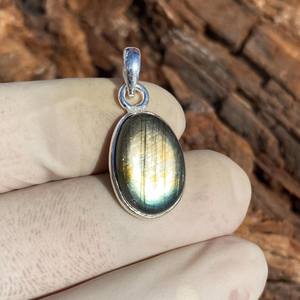 Pendentif en labradorite véritable, fait main, argent sterling 925, bijou pierre de naissance pour femme, cadeau - Product Image 6