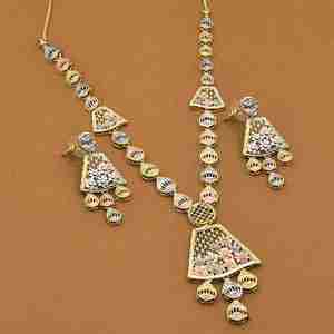 Collares Cortos de Cadena de Caja de Latón Chapado en Oro de 3 Tonos para Mujer, Juego de Joyería Multitono para Bodas - Product Image 1