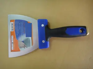 Raspador de faca para drywall em aço inox com lâmina flexível e cabo de aperto suave