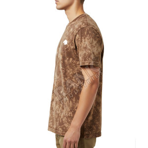 เสื้อยืดผู้ชายสไตล์ล่าสุด ผ้าฝ้าย ย้อมสีแบบแอซิดวอช แขนสั้น ใส่สบายๆ ในฤดูร้อน เสื้อยืดลำลองผู้ชาย ย้อมสีแบบแอซิดวอช - Product Image 3