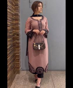 FANCY RAYON SEQUENCE EMBROIDERY WORK TOP BOTTOM WITH DUPATTA FESTIVE WEAR WHOLESALE PRICE ETHNIC GARMENT <b>PURPLE</b> KURTA SET - Product Image 6