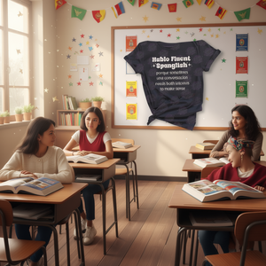 Maglietta divertente per insegnanti di spagnolo: T-shirt promozionale comica per chi parla fluventemente Spagnolo-Latino - Product Image 3