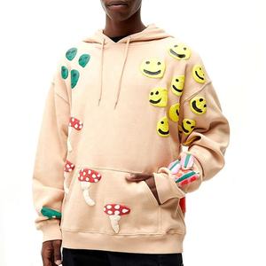 2024 Custom Men's 100% Cotton Pullover Hoodies Heavy <b>Weight</b> High Quality Puff Printing Oversized Streetwear Winter Plain Dyed - Product Image 1