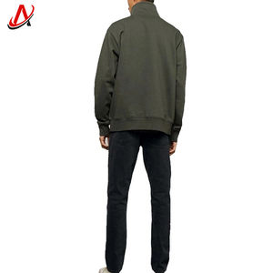 Half <b>Zip</b> Stand Collar Winter Sweatshirt Fashion Pullover Zipper <b>Fleece</b> Knitted Plain Dyed Breathable - Product Image 2