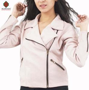Chaqueta Bomber de Cuero de Gamuza para Mujer |   Chaqueta Casual de Invierno con Cuello Mao, Cierre de Cremallera, Forro de Lana, Personalizable OEM - Product Image 1