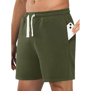 กางเกงขาสั้นผ้าคอตตอนสำหรับผู้ชายกางเกงซับเหงื่อผ้าฝ้าย100% เอวปานกลางทนทานแบบระบายอากาศ - Product Image 2