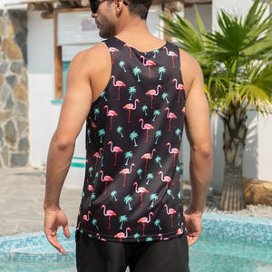 Débardeur de gym en polyester respirant conçu sur mesure Débardeur de course à pied grande taille en tricot décontracté pour hommes - Product Image 2