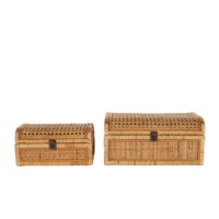 Ensemble de boîtes de rangement décoratives en rotin tissé à la main, boîte de rangement artisanale, écologique, naturelle, décoration intérieure et extérieure, vente en gros du Vietnam
