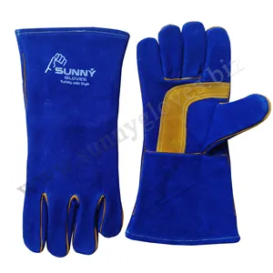 Sarung tangan las polos, Pelindung tangan tugas berat, sarung tangan las ukuran XXL, desain kustom, Logo OEM, sarung tangan kerja keselamatan