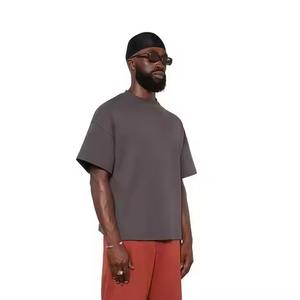 Camiseta informal de franela con cuello redondo para hombre, 100% de algodón con estampado sencillo, camiseta de manga corta con cuello redondo - Product Image 6