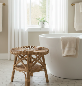 Tabouret en rotin minimaliste, durable, écologique et confortable pour la salle à manger en plein air, utilisation dans les fermes, les hôtels et les villas - Product Image 4