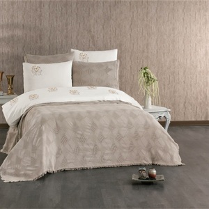 Juego de Ropa de Cama Guzide Emily Mink de 7 Piezas, Personalizado, Clásico, de Lujo, 100% Chenilla Orgánica, Tejido a Rayas, Lavable - Product Image 1