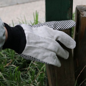 ถุงมืองานผ้าฝ้ายเคลือบพร้อมจุดจับถุงมือเชื่อมหนังสำหรับงานก่อสร้างขับรถและอุตสาหกรรม - Product Image 5