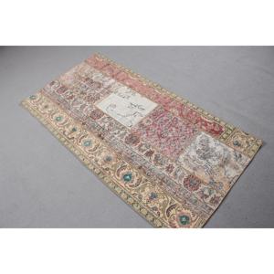 Alfombra Turca Vintage de Lana Roja, 2,9x5,6 pies (88x171 cm) - Product Image 2