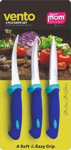 Ensemble de couteaux en acier inoxydable Vento 3 pièces, lames noires aiguisées, outil de découpe de fruits et légumes, cuisine, maison, hôtel, fabrication indienne - Product Image 3