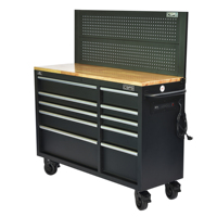 Gabinete de Herramientas con 10 Cajones, OEM, MOQ Bajo, Carro Rodante con Cerradura con Llave, Acero con Recubrimiento en Polvo, Capacidad de Carga de 680 kg, para Mecánicos y Garajes