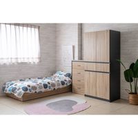 Armoires de chambre à coucher modernes en bois, design minimaliste, grand rangement, 797x495x1800cm, non pliables, en PB+MDF, personnalisables, fabriquées sur mesure