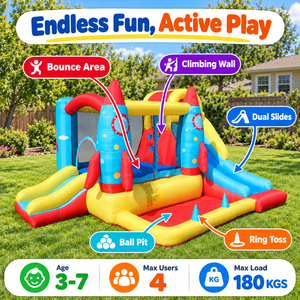 <span class=keywords><strong>บ้าน</strong></span>ลมเด็กพร้อมสไลเดอร์ ผ้า Oxford รุ่น Castillo Inflable Combo สำหรับสนามหลัง<span class=keywords><strong>บ้าน</strong></span> มีสินค้าพร้อมส่ง ขายส่ง - Product Image 2