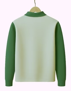 Long Sleeve Polo <b>Shirt</b> 1/4 <b>Zip</b> Casual Slim Fit Lapel Neck Basic Designed <b>Shirt</b> for Men Pique 50% Cotton/ 50% Polyester 220 GSM - Product Image 4