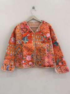 Chaqueta Corta Acolchada de Algodón Estilo Urbano para Mujer, Chaqueta Corta Hecha a Mano con Parches para Mujer - Product Image 2