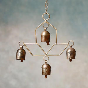 手工镀铜4个铃铛编钟节日圣诞铃铛门装饰金属壁挂圣诞节 - Product Image 1