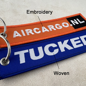 Tùy chỉnh Thời trang máy bay tag vải Keychain với Thêu trống Logo số lượng lớn khuyến mại móc khóa & Carabiners - Product Image 6