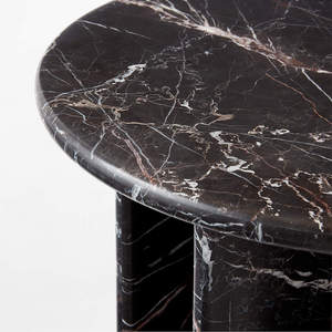 Mesa auxiliar de mármol de textura blanca y negra de primera calidad con diseño moderno, mesa de acento de piedra hecha a mano, decoración de lujo para el hogar para las nuevas tendencias - Product Image 3