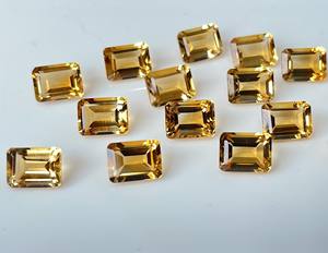 พลอยรูปแปดเหลี่ยมสีเหลืองมะนาวธรรมชาติเจียระไน10x12มม. พลอยรูปแปดเหลี่ยม - Product Image 4