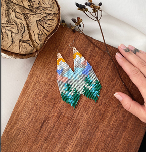 Only 2 Left and in 19 Baskets Seed Bead Earring - Native Earring - Fringe Earring - Product Image 1