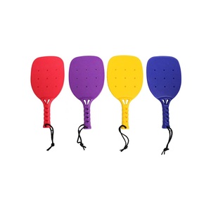 Juego de 4 raquetas de plástico de colores personalizados disponibles para niños y adultos para deportes de playa en interiores/exteriores, juego divertido - Product Image 1