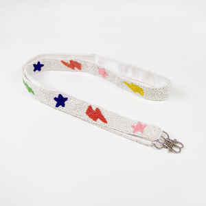 Correa de Bolso Cruzada Hecha a Mano con Cuentas de Estrellas Rojas y Blancas, Correa Brillante para el Día del Partido - Product Image 4